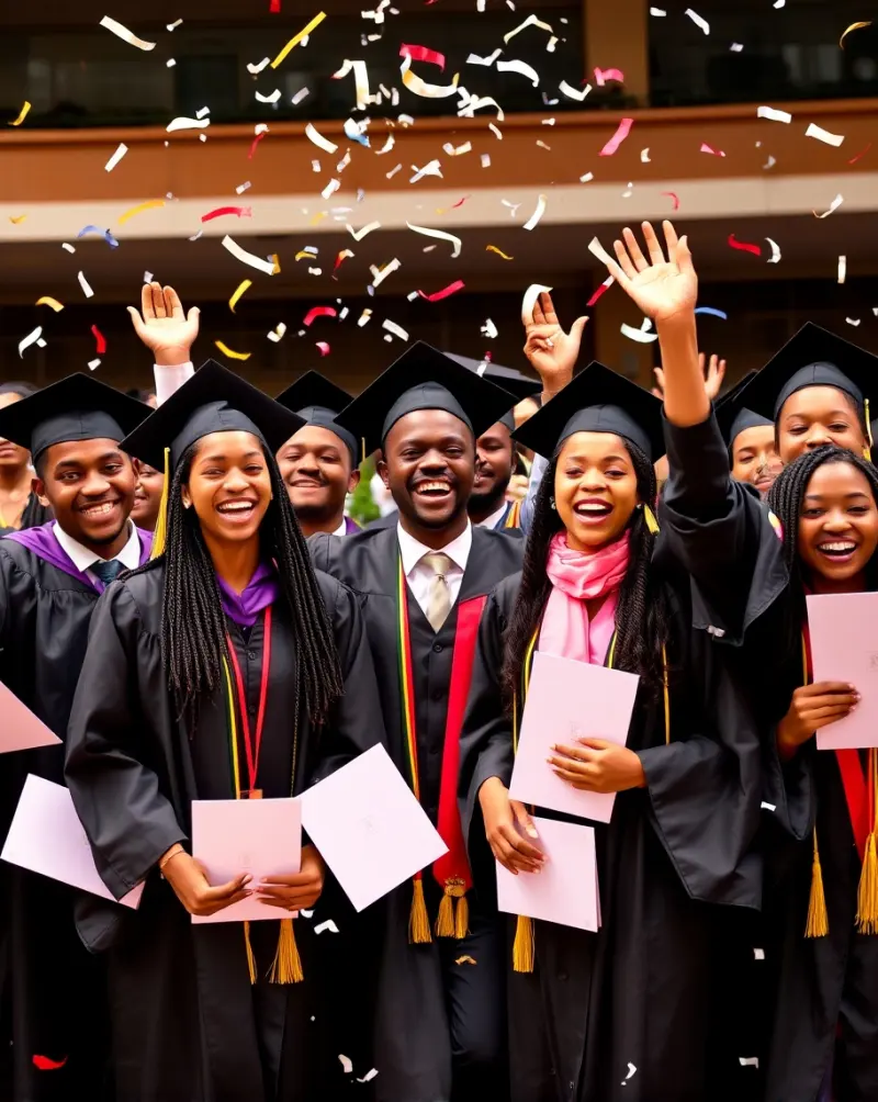 Graduates celebrating their results