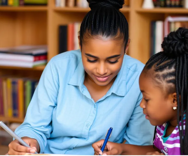 A student taking notes during a lesson